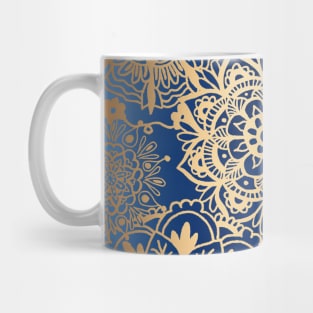 Blue and Gold Mandala Pattern Mug